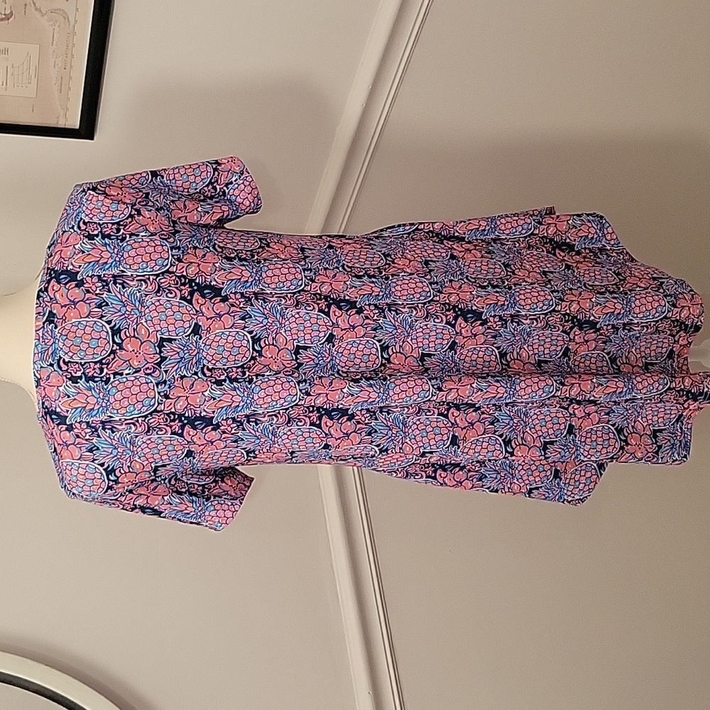 Simply Southern Pineapple Dress Pink And Blue Womens Small - Picture 4 of 5